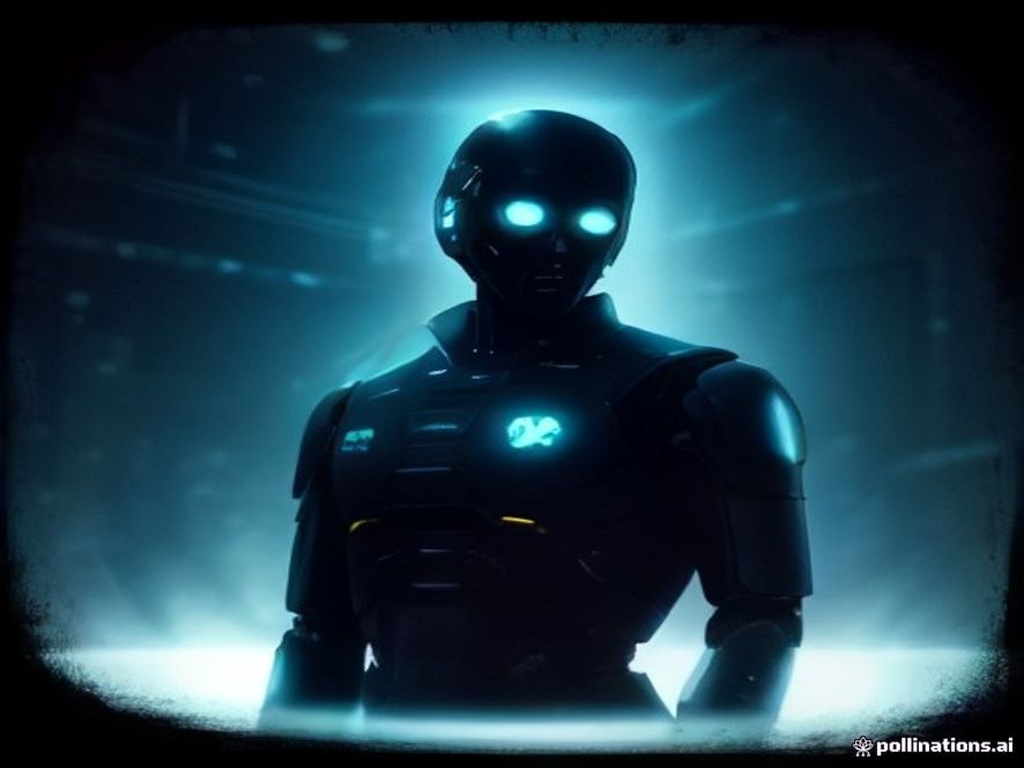 Robot police locking up a bewildered person whose reason is still a blank page