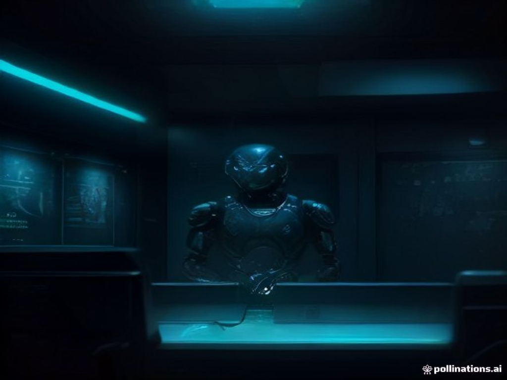 A police precinct run by a cold silicon hand, the desk given over to a server
