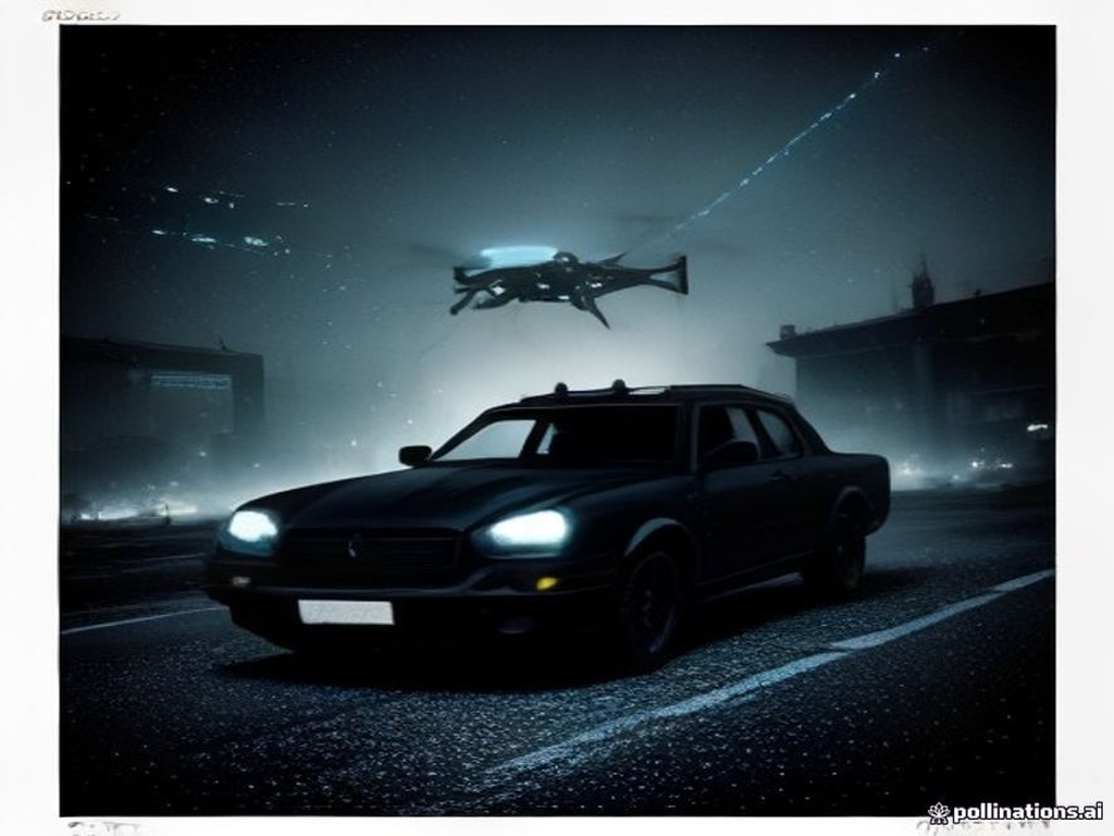 One wrong move in a car as a swarm of drones drops toward the ride