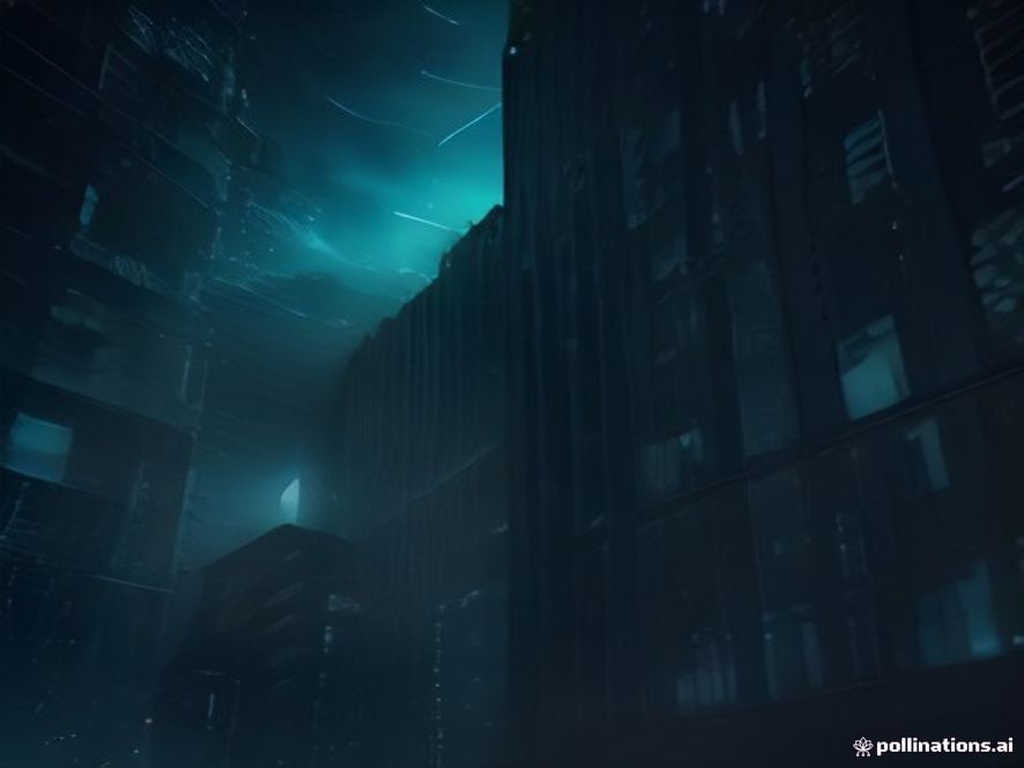 Data-center towers advancing on the viewer, the road behind them already gone